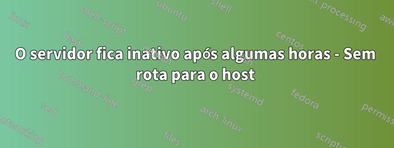 O servidor fica inativo após algumas horas - Sem rota para o host