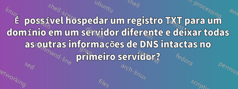 É possível hospedar um registro TXT para um domínio em um servidor diferente e deixar todas as outras informações de DNS intactas no primeiro servidor?