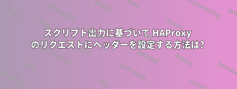 スクリプト出力に基づいて HAProxy のリクエストにヘッダーを設定する方法は?