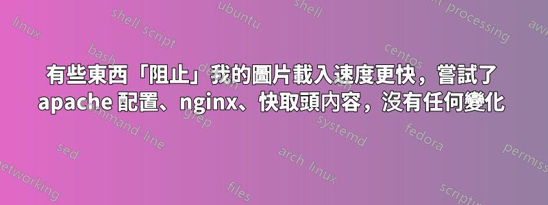 有些東西「阻止」我的圖片載入速度更快，嘗試了 apache 配置、nginx、快取頭內容，沒有任何變化