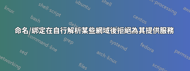 命名/綁定在自行解析某些網域後拒絕為其提供服務