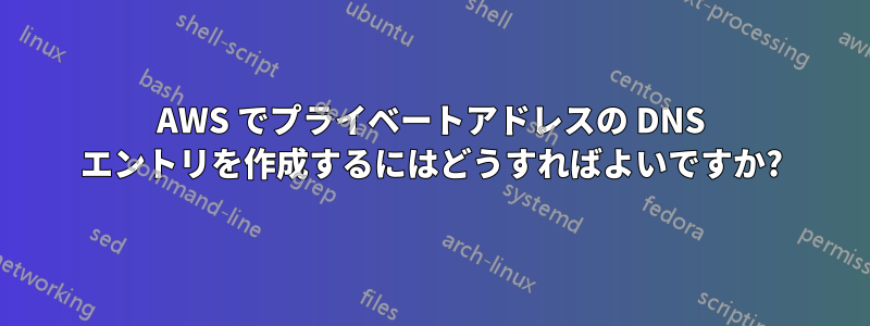 AWS でプライベートアドレスの DNS エントリを作成するにはどうすればよいですか?