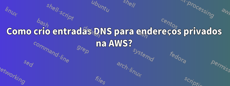 Como crio entradas DNS para endereços privados na AWS?