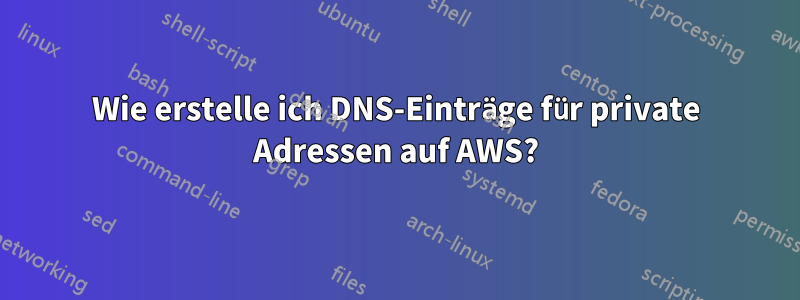 Wie erstelle ich DNS-Einträge für private Adressen auf AWS?