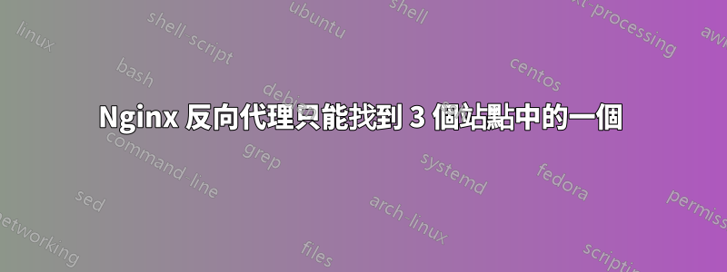 Nginx 反向代理只能找到 3 個站點中的一個