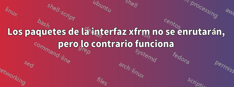 Los paquetes de la interfaz xfrm no se enrutarán, pero lo contrario funciona