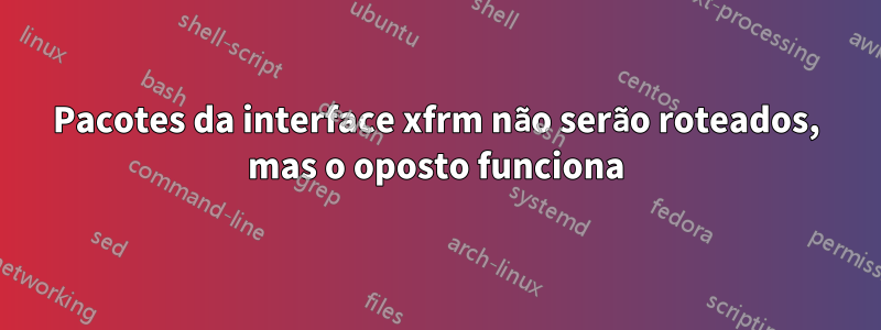 Pacotes da interface xfrm não serão roteados, mas o oposto funciona