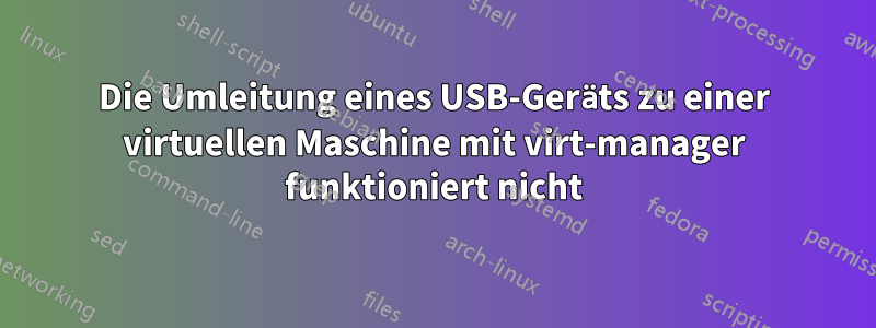 Die Umleitung eines USB-Geräts zu einer virtuellen Maschine mit virt-manager funktioniert nicht