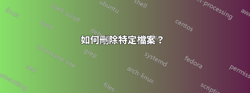 如何刪除特定檔案？ 