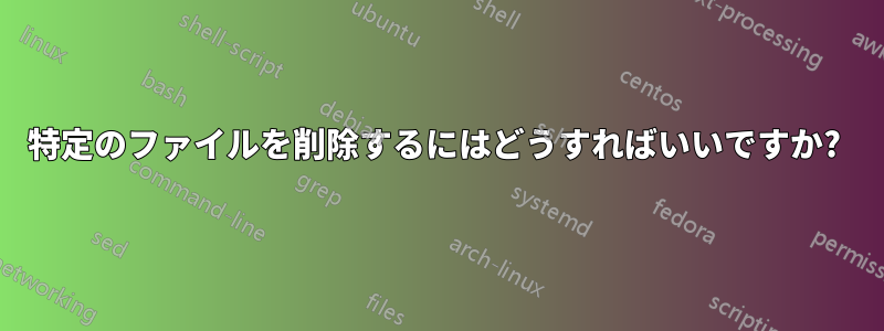 特定のファイルを削除するにはどうすればいいですか? 