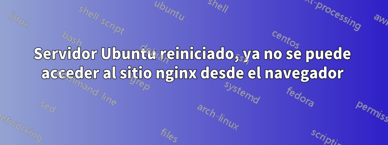 Servidor Ubuntu reiniciado, ya no se puede acceder al sitio nginx desde el navegador