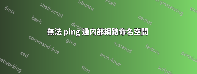 無法 ping 通內部網路命名空間