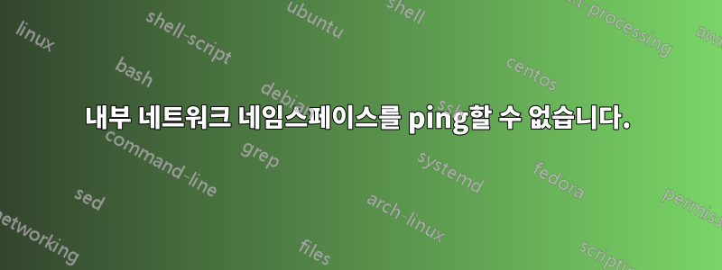 내부 네트워크 네임스페이스를 ping할 수 없습니다.