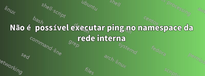 Não é possível executar ping no namespace da rede interna