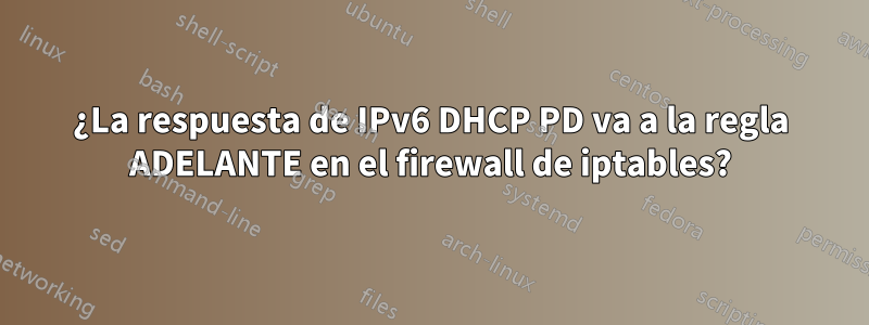 ¿La respuesta de IPv6 DHCP PD va a la regla ADELANTE en el firewall de iptables?