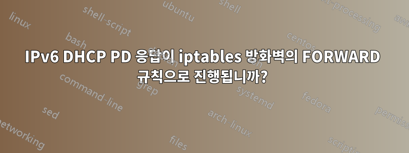 IPv6 DHCP PD 응답이 iptables 방화벽의 FORWARD 규칙으로 진행됩니까?