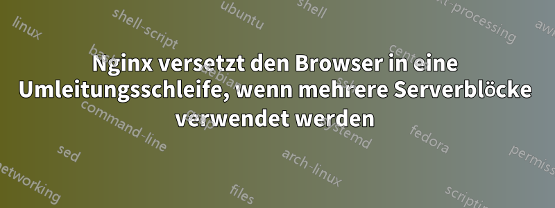 Nginx versetzt den Browser in eine Umleitungsschleife, wenn mehrere Serverblöcke verwendet werden