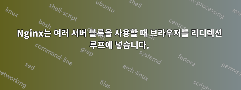 Nginx는 여러 서버 블록을 사용할 때 브라우저를 리디렉션 루프에 넣습니다.