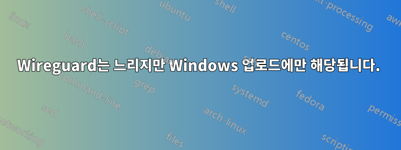 Wireguard는 느리지만 Windows 업로드에만 해당됩니다.