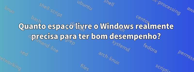 Quanto espaço livre o Windows realmente precisa para ter bom desempenho?