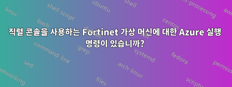 직렬 콘솔을 사용하는 Fortinet 가상 머신에 대한 Azure 실행 명령이 있습니까?