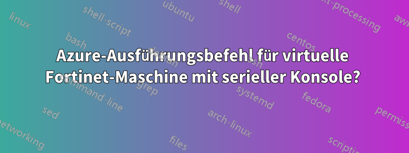 Azure-Ausführungsbefehl für virtuelle Fortinet-Maschine mit serieller Konsole?