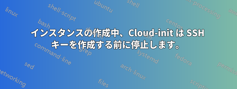 インスタンスの作成中、Cloud-init は SSH キーを作成する前に停止します。