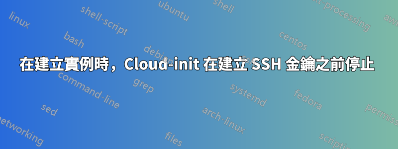 在建立實例時，Cloud-init 在建立 SSH 金鑰之前停止