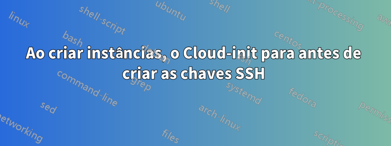 Ao criar instâncias, o Cloud-init para antes de criar as chaves SSH