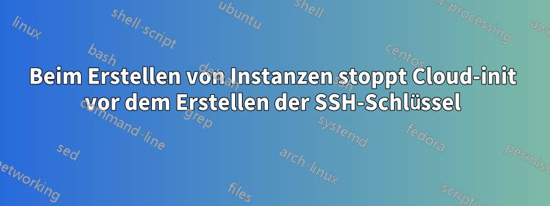 Beim Erstellen von Instanzen stoppt Cloud-init vor dem Erstellen der SSH-Schlüssel