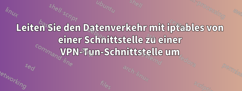 Leiten Sie den Datenverkehr mit iptables von einer Schnittstelle zu einer VPN-Tun-Schnittstelle um