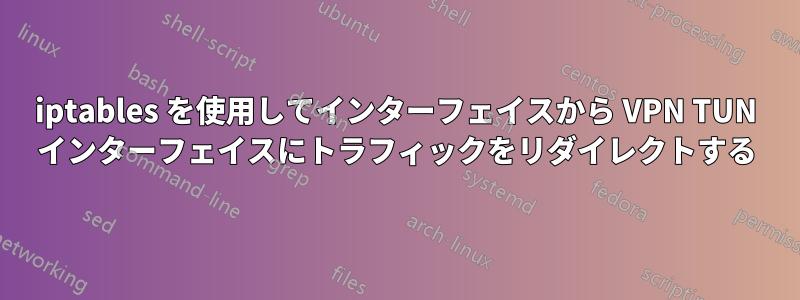 iptables を使用してインターフェイスから VPN TUN インターフェイスにトラフィックをリダイレクトする