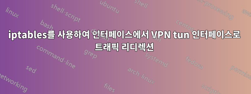 iptables를 사용하여 인터페이스에서 VPN tun 인터페이스로 트래픽 리디렉션