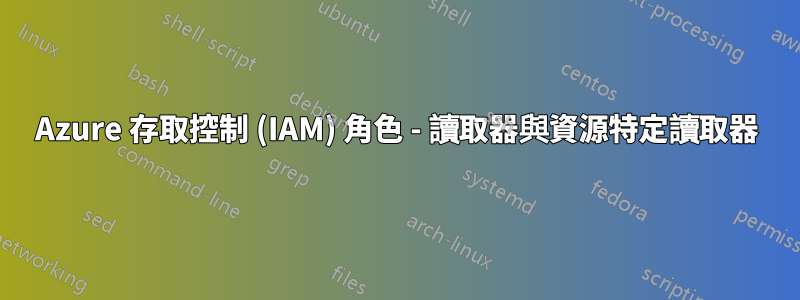 Azure 存取控制 (IAM) 角色 - 讀取器與資源特定讀取器