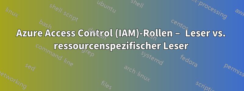 Azure Access Control (IAM)-Rollen – Leser vs. ressourcenspezifischer Leser