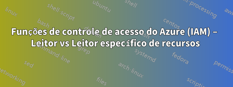 Funções de controle de acesso do Azure (IAM) – Leitor vs Leitor específico de recursos