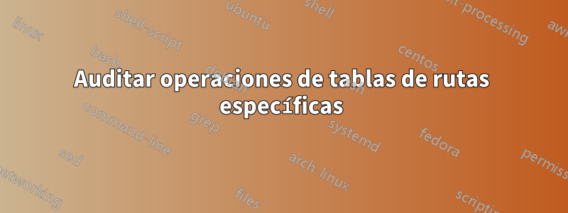 Auditar operaciones de tablas de rutas específicas