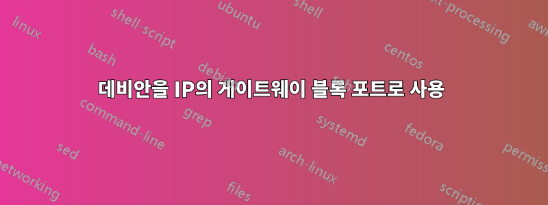 데비안을 IP의 게이트웨이 블록 포트로 사용