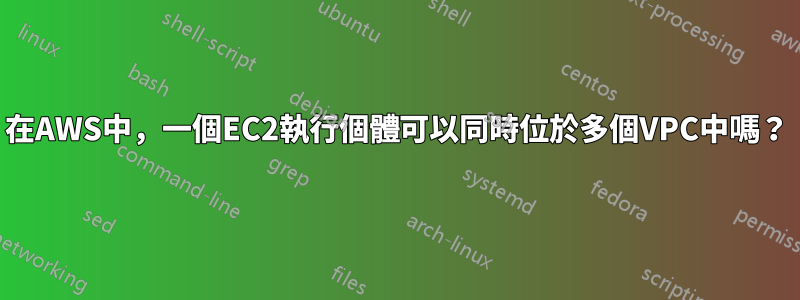 在AWS中，一個EC2執行個體可以同時位於多個VPC中嗎？