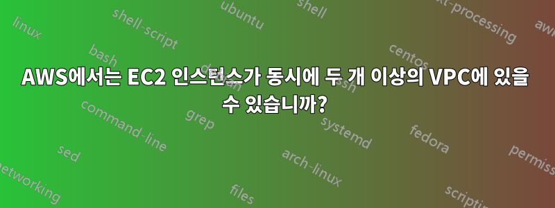 AWS에서는 EC2 인스턴스가 동시에 두 개 이상의 VPC에 있을 수 있습니까?