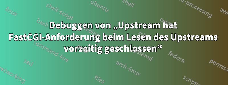 Debuggen von „Upstream hat FastCGI-Anforderung beim Lesen des Upstreams vorzeitig geschlossen“