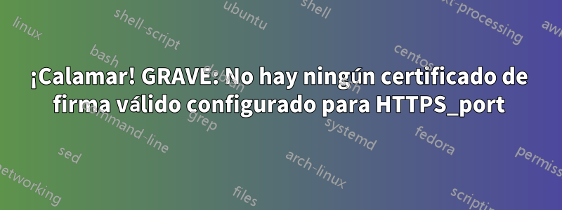 ¡Calamar! GRAVE: No hay ningún certificado de firma válido configurado para HTTPS_port