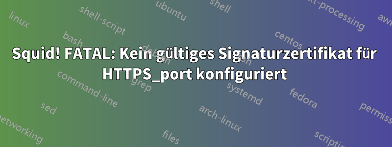 Squid! FATAL: Kein gültiges Signaturzertifikat für HTTPS_port konfiguriert