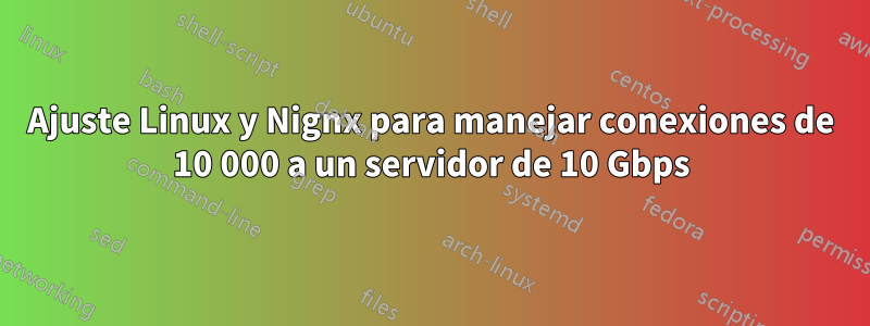 Ajuste Linux y Nignx para manejar conexiones de 10 000 a un servidor de 10 Gbps