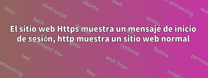 El sitio web Https muestra un mensaje de inicio de sesión, http muestra un sitio web normal