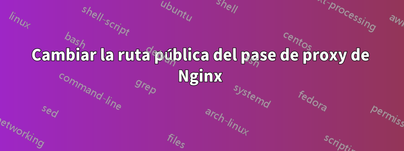 Cambiar la ruta pública del pase de proxy de Nginx