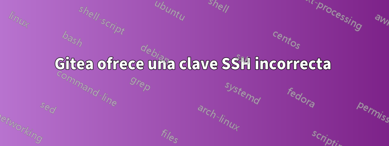 Gitea ofrece una clave SSH incorrecta