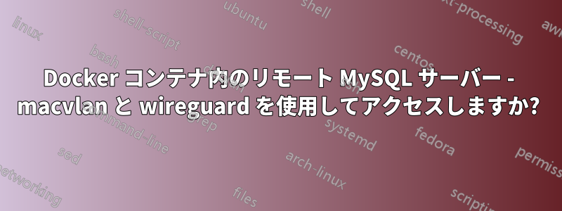 Docker コンテナ内のリモート MySQL サーバー - macvlan と wireguard を使用してアクセスしますか?