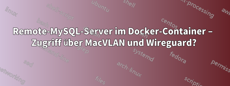 Remote-MySQL-Server im Docker-Container – Zugriff über MacVLAN und Wireguard?