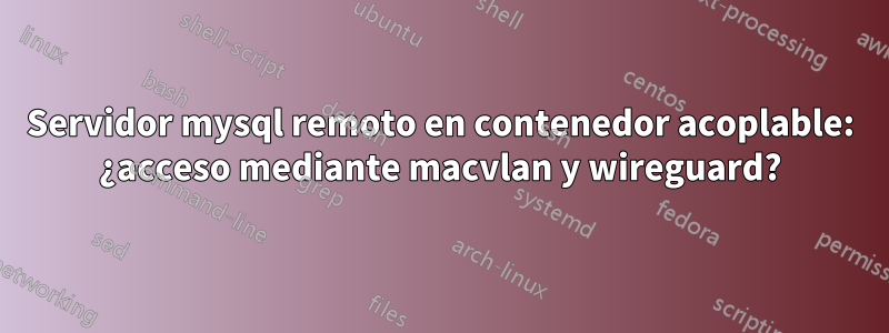 Servidor mysql remoto en contenedor acoplable: ¿acceso mediante macvlan y wireguard?